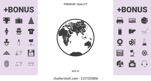 Earth logo icon - graphic elements for your design