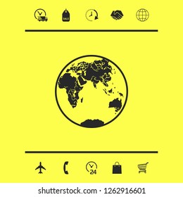 Earth logo icon. Graphic elements for your design
