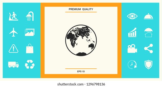 Earth logo icon. Graphic elements for your design