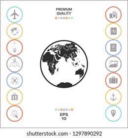 Earth logo icon. Graphic elements for your design