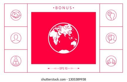 Earth logo icon. Graphic elements for your design