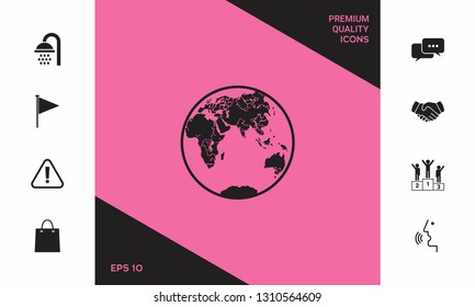 Earth logo icon. Graphic elements for your design