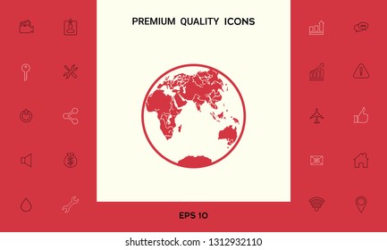 Earth logo icon. Graphic elements for your design