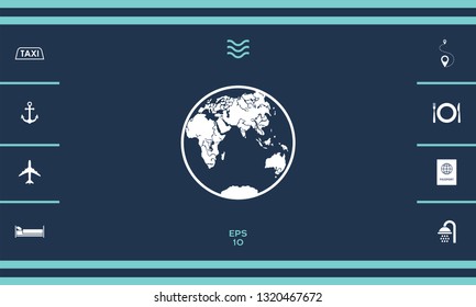 Earth logo icon. Graphic elements for your design