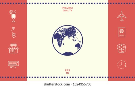 Earth logo icon. Graphic elements for your design