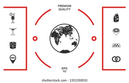 Earth logo icon. Graphic elements for your design