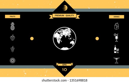 Earth logo icon. Graphic elements for your design