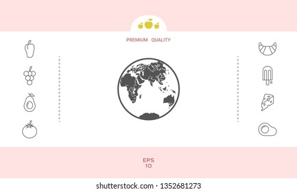 Earth logo icon. Graphic elements for your design