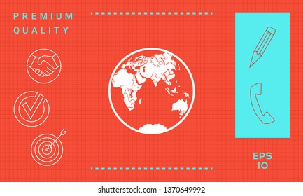 Earth logo icon. Graphic elements for your design