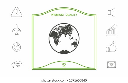 Earth logo icon. Graphic elements for your design