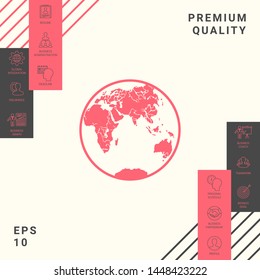Earth logo icon. Graphic elements for your design