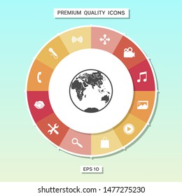 Earth logo icon. Graphic elements for your design