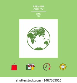 Earth logo icon. Graphic elements for your design
