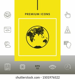 Earth logo icon. Graphic elements for your design