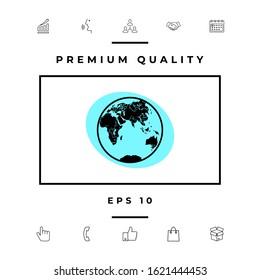 Icono del logo de la Tierra. Elementos gráficos para el diseño