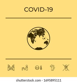 Icono del logo de la Tierra. Elementos gráficos para el diseño