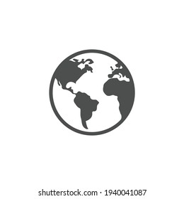 Earth logo icon vector silhouette.