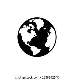 Earth logo icon vector sillouette.