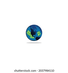 earth logo and math symbol creative design