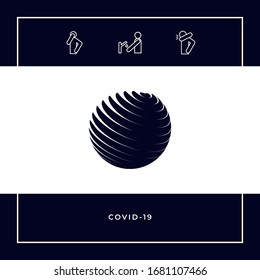 Símbolo del logo de la Tierra. Elementos gráficos para el diseño