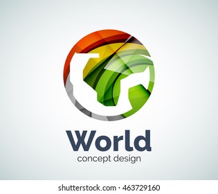 Plantilla del logotipo de la Tierra, icono de negocios elegante y abstracto