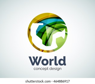 Plantilla del logotipo de la Tierra, icono de negocios elegante y abstracto