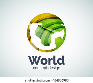 Plantilla del logotipo de la Tierra, icono de negocios elegante y abstracto