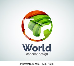 Plantilla del logotipo de la Tierra, icono de negocios elegante y abstracto