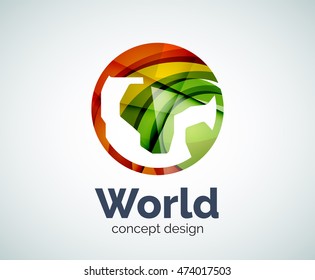 Plantilla del logotipo de la Tierra, icono de negocios elegante y abstracto