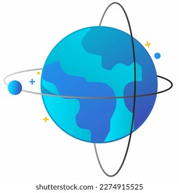 Vorlage für das Earth-Logo, buntes Blau auf weißem Hintergrund