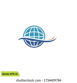 Plantilla de logotipo de la Tierra. Ilustración de signo de globo 
