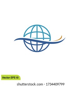 Earth logo template. Globe sign illustration 