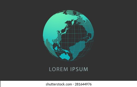 Earth logo template. Globe sign.