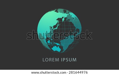 Earth logo template. Globe sign.