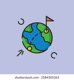 earth logo vector illustration minimalist design 