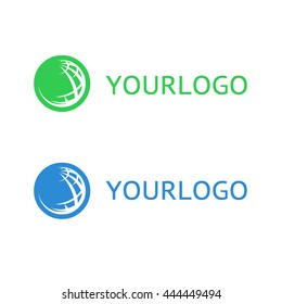 Earth logo vector stock template. Globe sign icon. Ecology globe logo, green technology graphic sing, idea natural tech symbol.