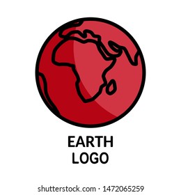 Earth logo. Vector symbol isolated on white background. World Globe Icon. 