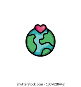 Earth Love - Color Icon Design