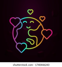 Earth love heart nolan icon Simple thin line, outline vector of Peace day icons for ui and ux, website or mobile application