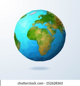 Earth. Low Poly Vector Illustration