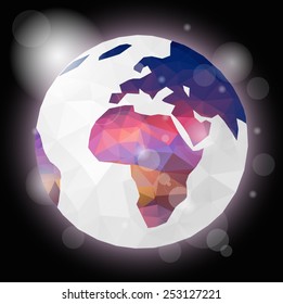 Earth. Low poly vector illustration