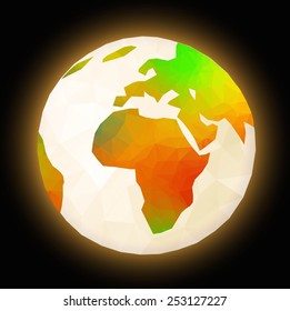 Earth. Low poly vector illustration