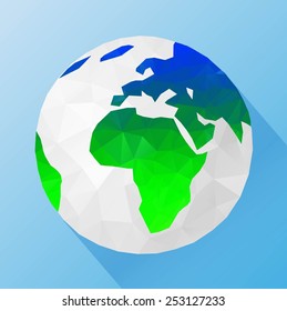 Earth. Low poly vector illustration
