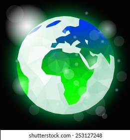 Earth. Low poly vector illustration