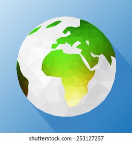 Earth. Low poly vector illustration