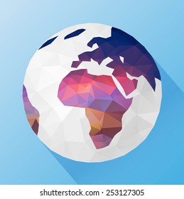 Earth. Low poly vector illustration