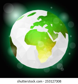 Earth. Low poly vector illustration