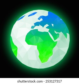 Earth. Low poly vector illustration