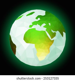 Earth. Low poly vector illustration