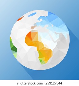 Earth. Low poly vector illustration